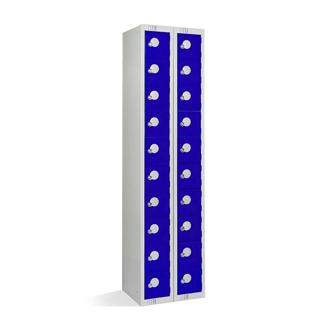 Free-Standing Personal Effects Lockers – 10 or 20 Door Secure Storage