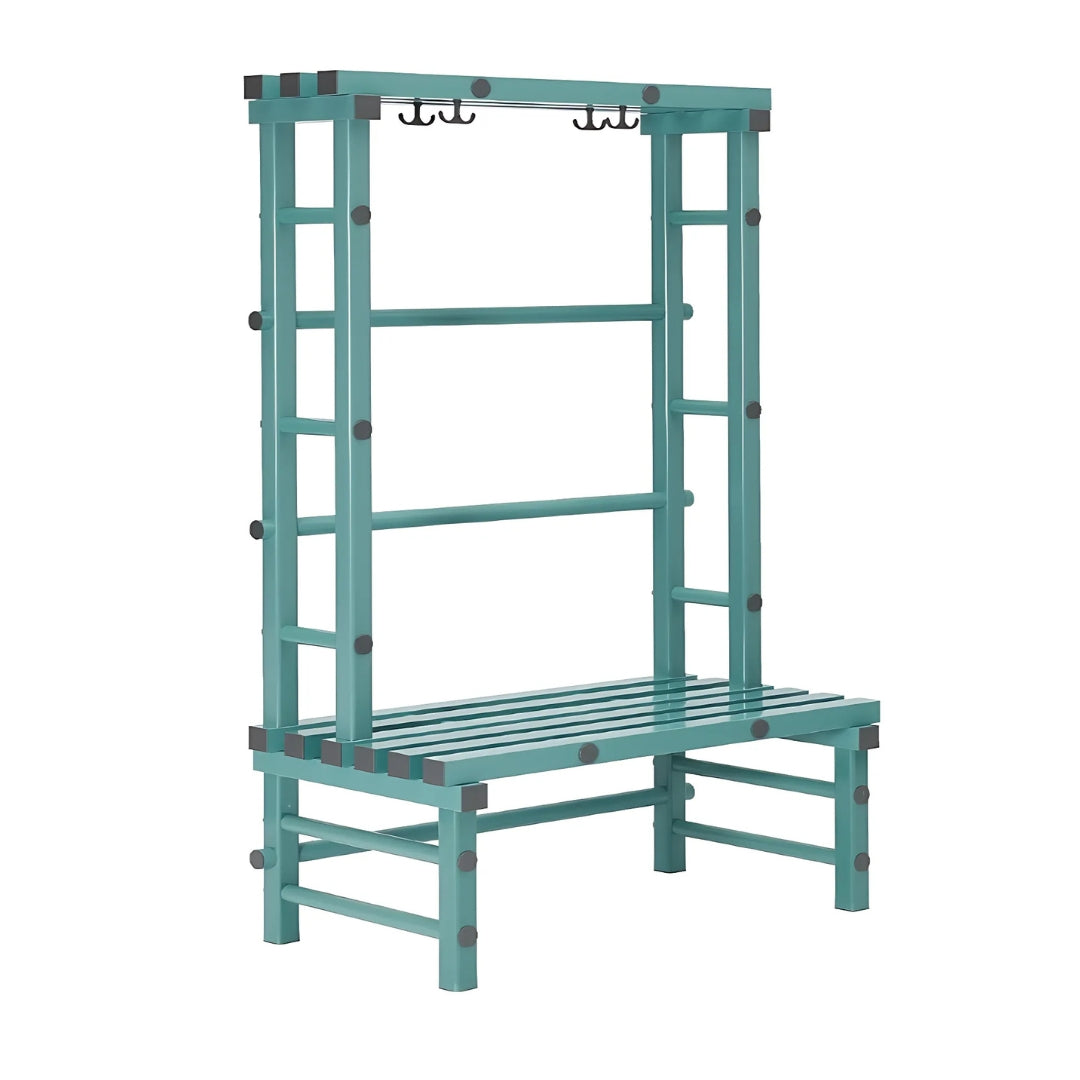 Plastic Changing Room Bench with Hooks