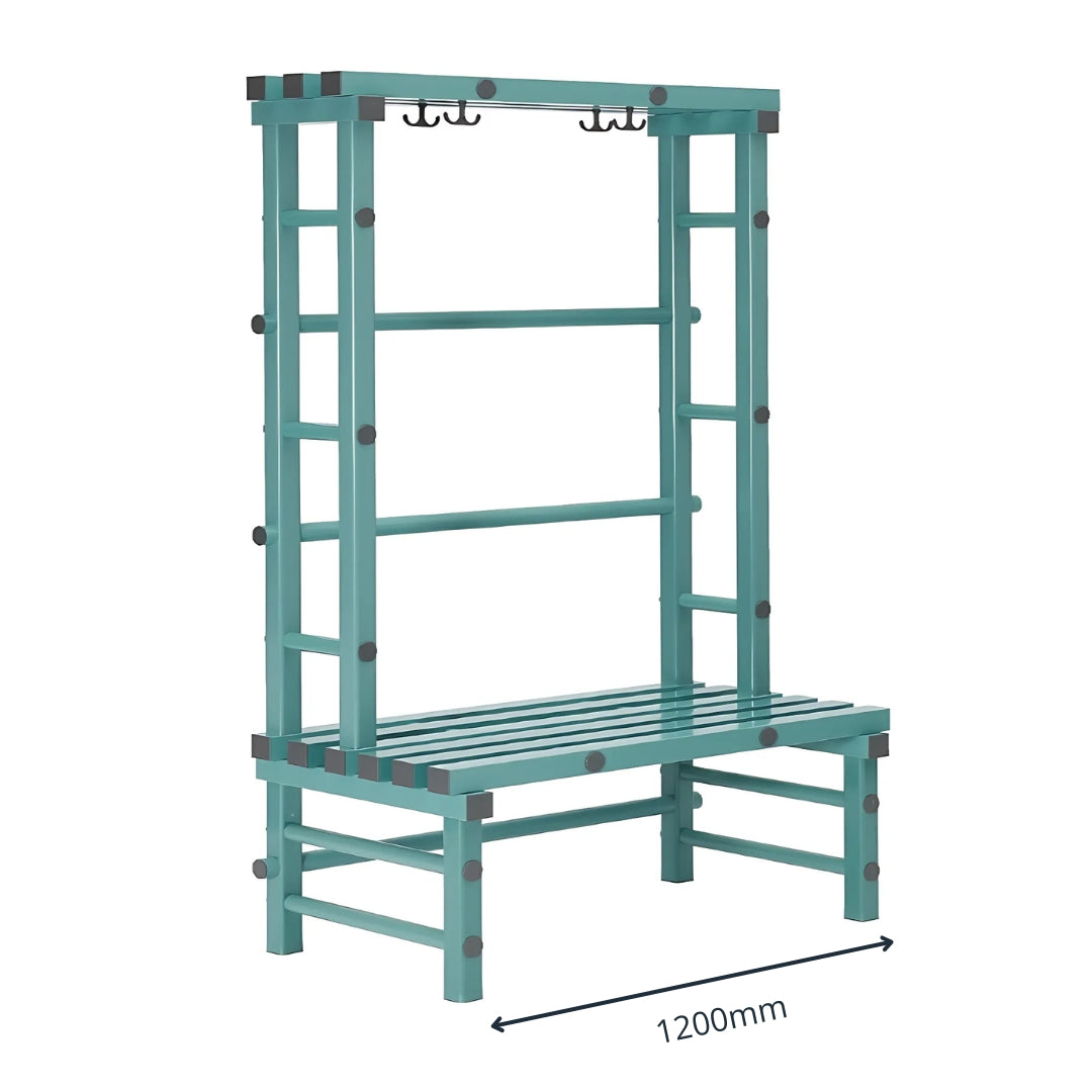 Plastic Changing Room Bench with Hooks