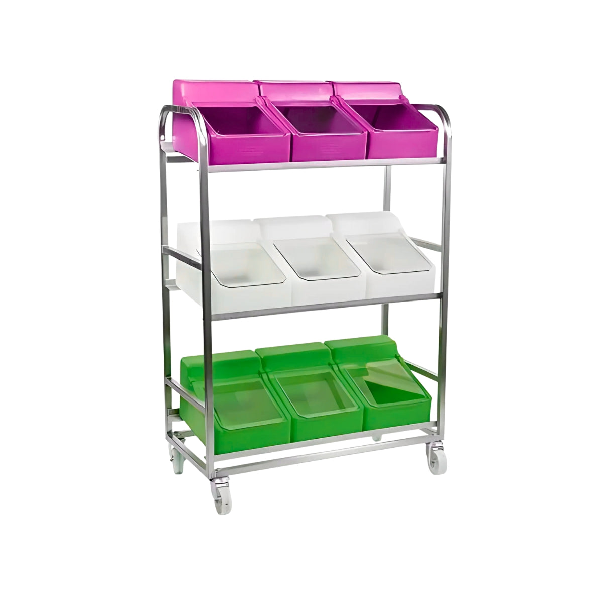 Stainless Steel Dispenser Trolley – 9 Bins