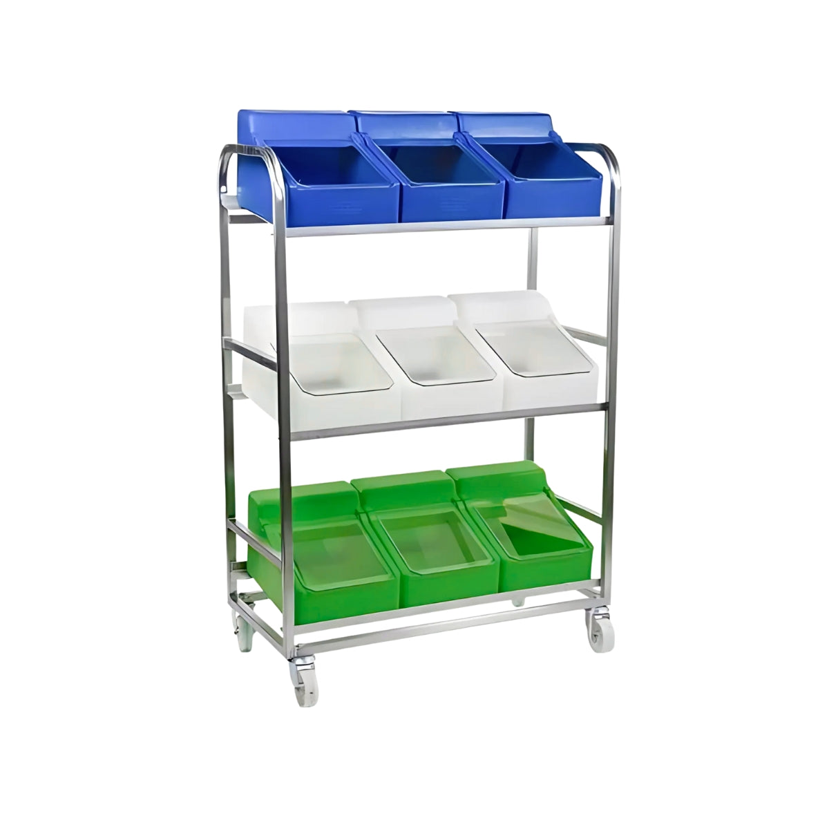 Stainless Steel Dispenser Trolley – 9 Bins