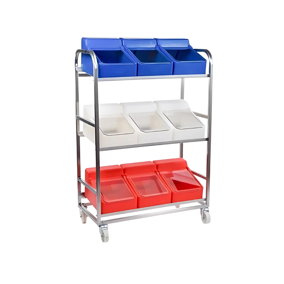 Stainless Steel Dispenser Trolley – 9 Bins