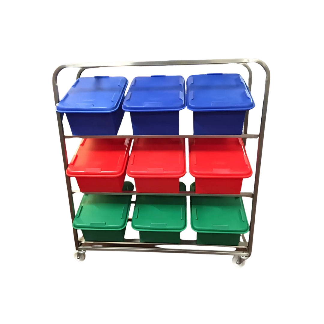 Stainless Steel Food Storage Trolley – 9 Bin