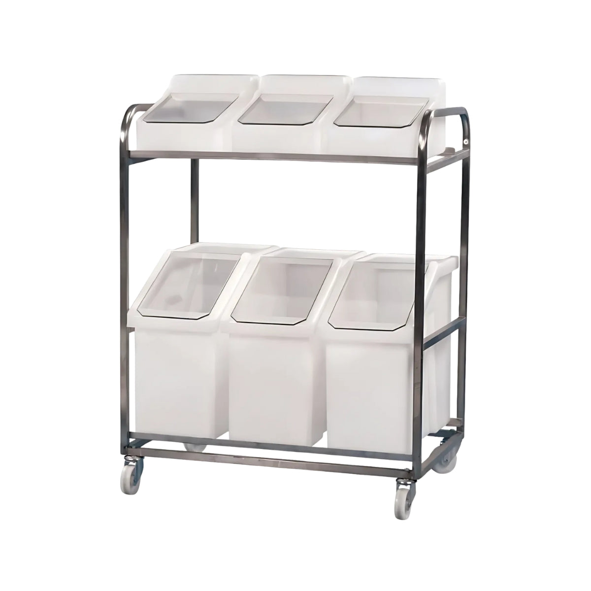 Stainless Steel Storage Trolley with Ingredient Bins