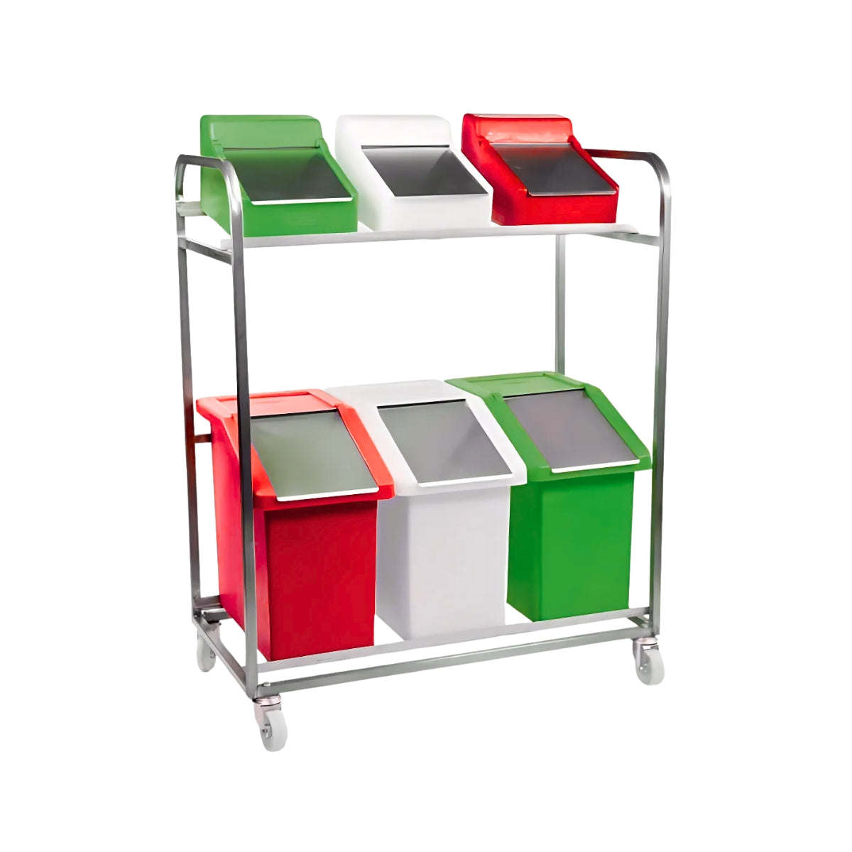 Stainless Steel Storage Trolley with Ingredient Bins