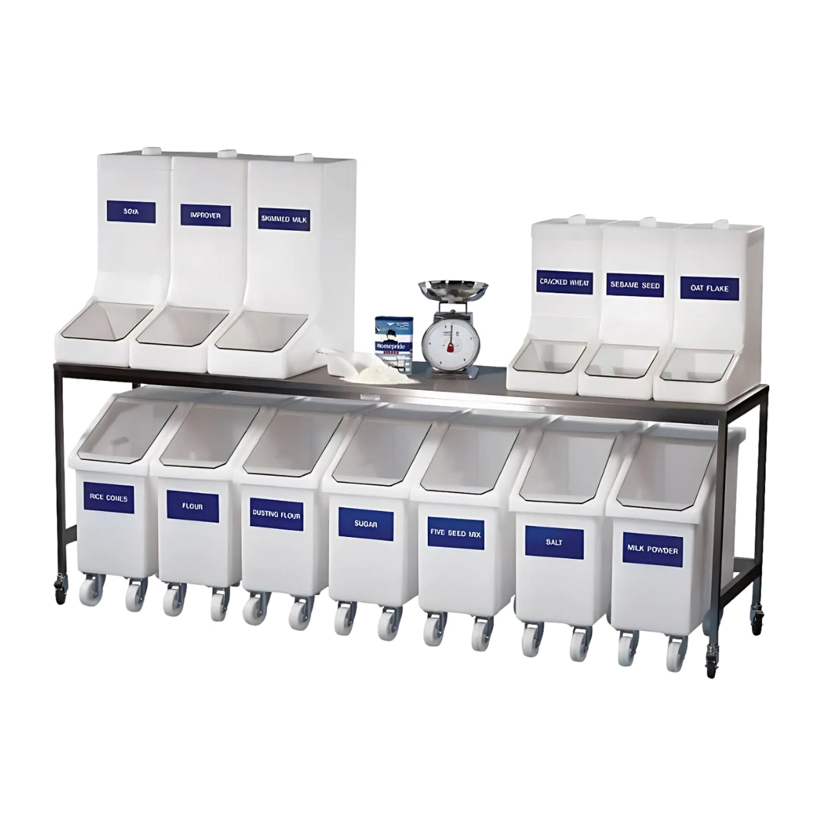 Food Grade Mobile Ingredient Bin with Dispenser Flap – 150L