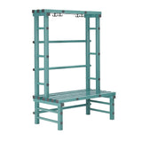 Plastic Changing Room Bench with Hooks