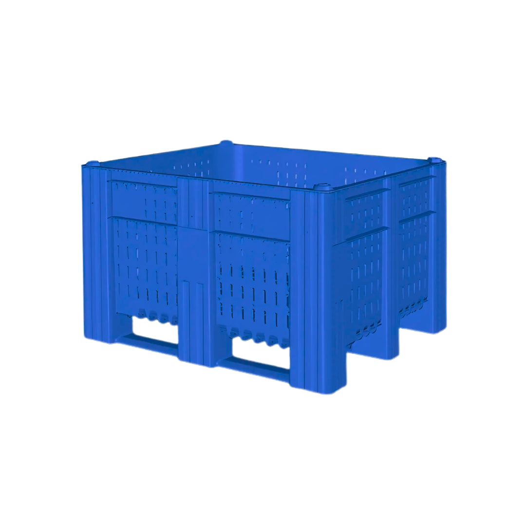 Perforated Plastic Pallet Box – 600L, Food Grade, Stackable – Fletcher